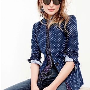 JCrew Regent Blazer Navy with White Polka Dots